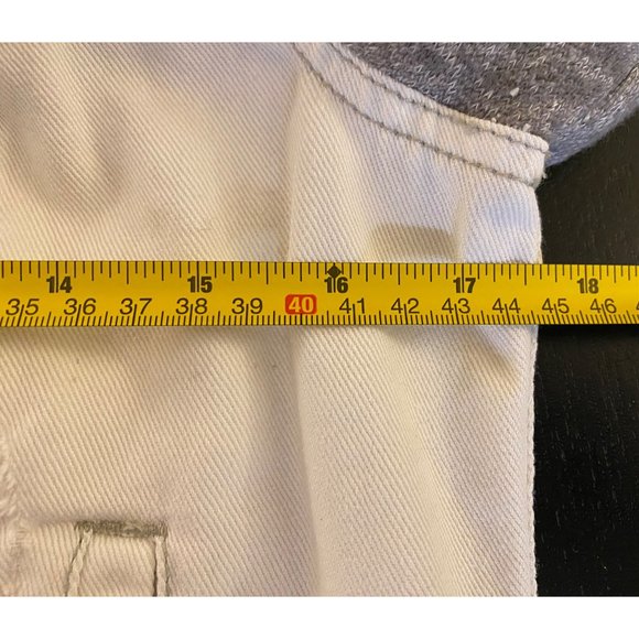 Free People Distressed Denim Jacket Women Small French Terry Removeable Hoodie - Picture 12 of 16